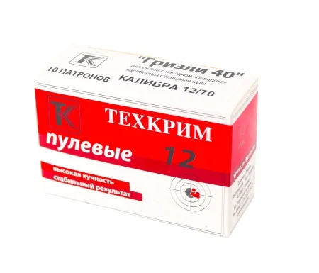 Патрон 12/70 Техкрим пуля Гризли 40